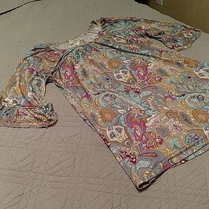 Zig zag stripe ruffle sleeve tunic